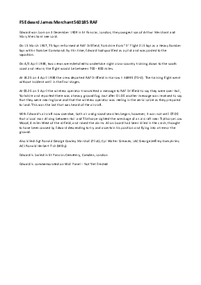 A preview of a PDF biography for Merchant, Edward James